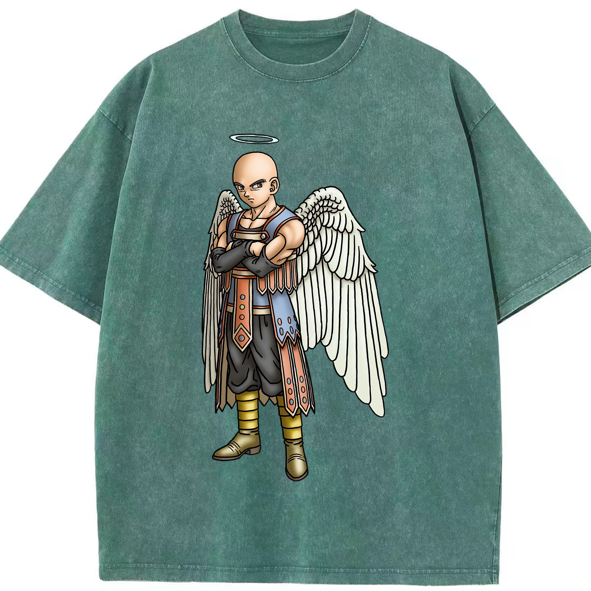 （画像用） ドラゴンクエスト Doragon Kuesuto Dragon Quest 綿100% ヴィンテージ風 半袖Tシャツ（フロントプリント）